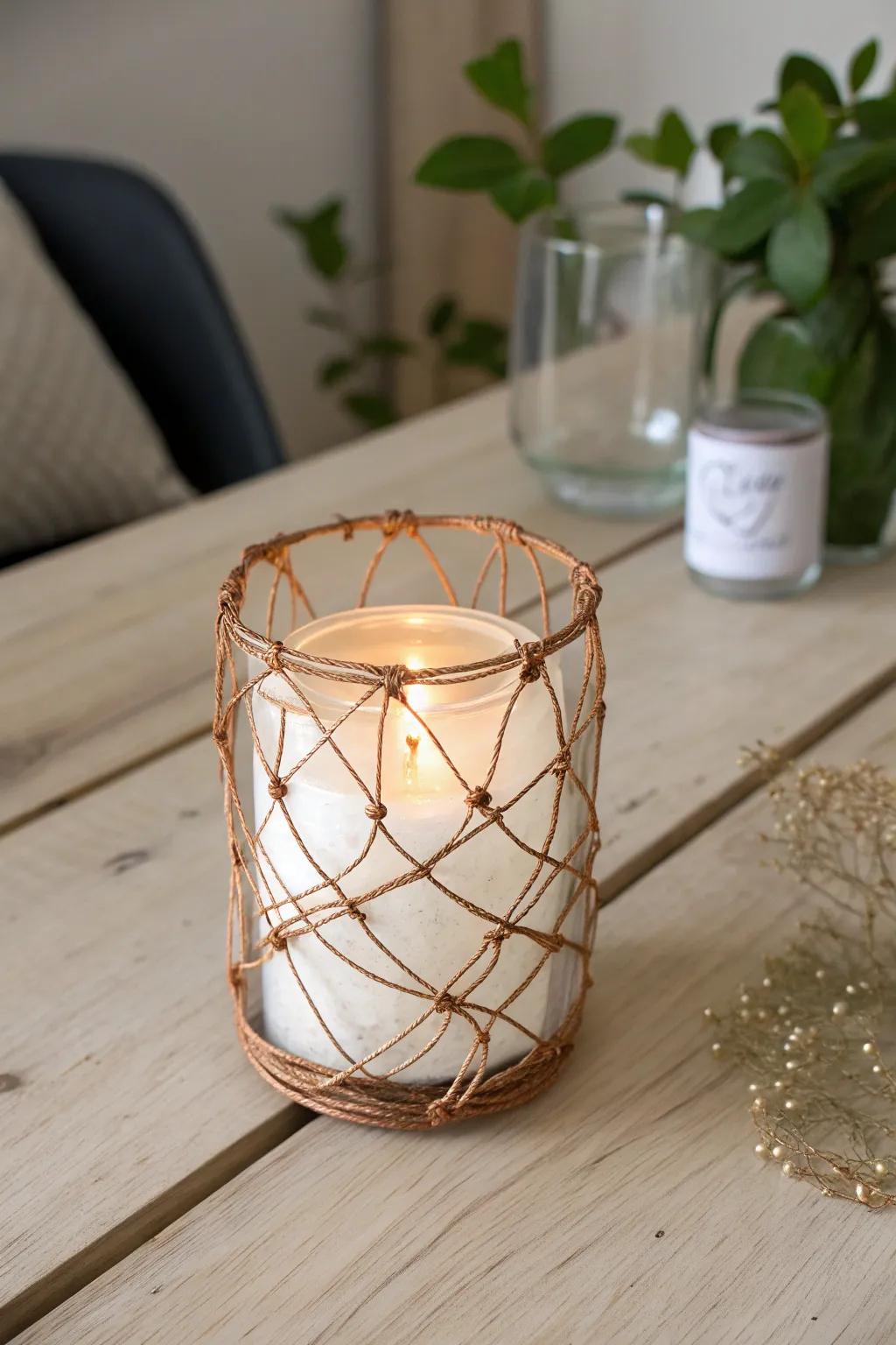 Illuminate your space with the artful charm of wire wrapped candle holders, where simplicity meets elegance.
