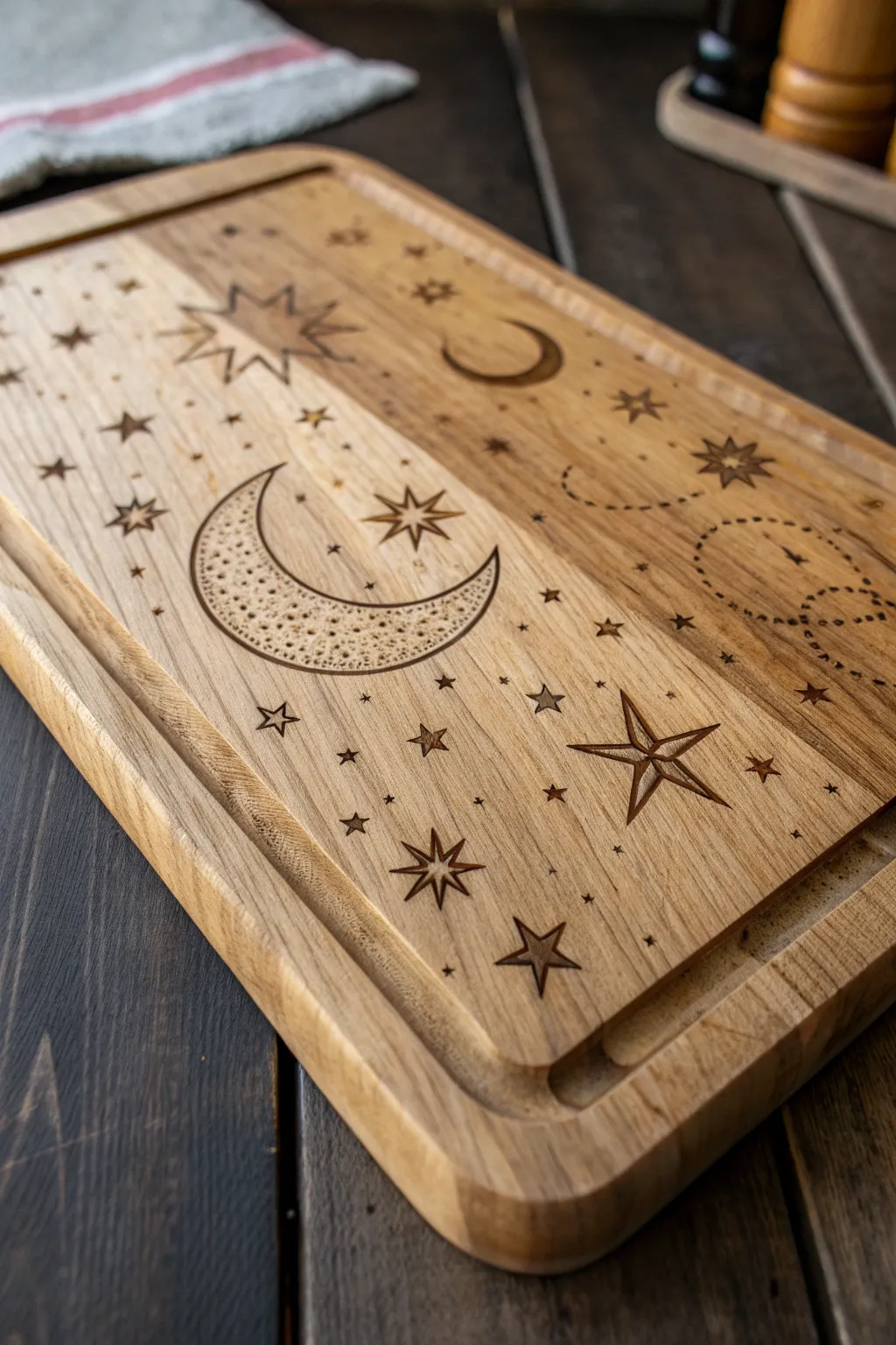 Bring the cosmos to your kitchen with this celestial cutting board masterpiece.