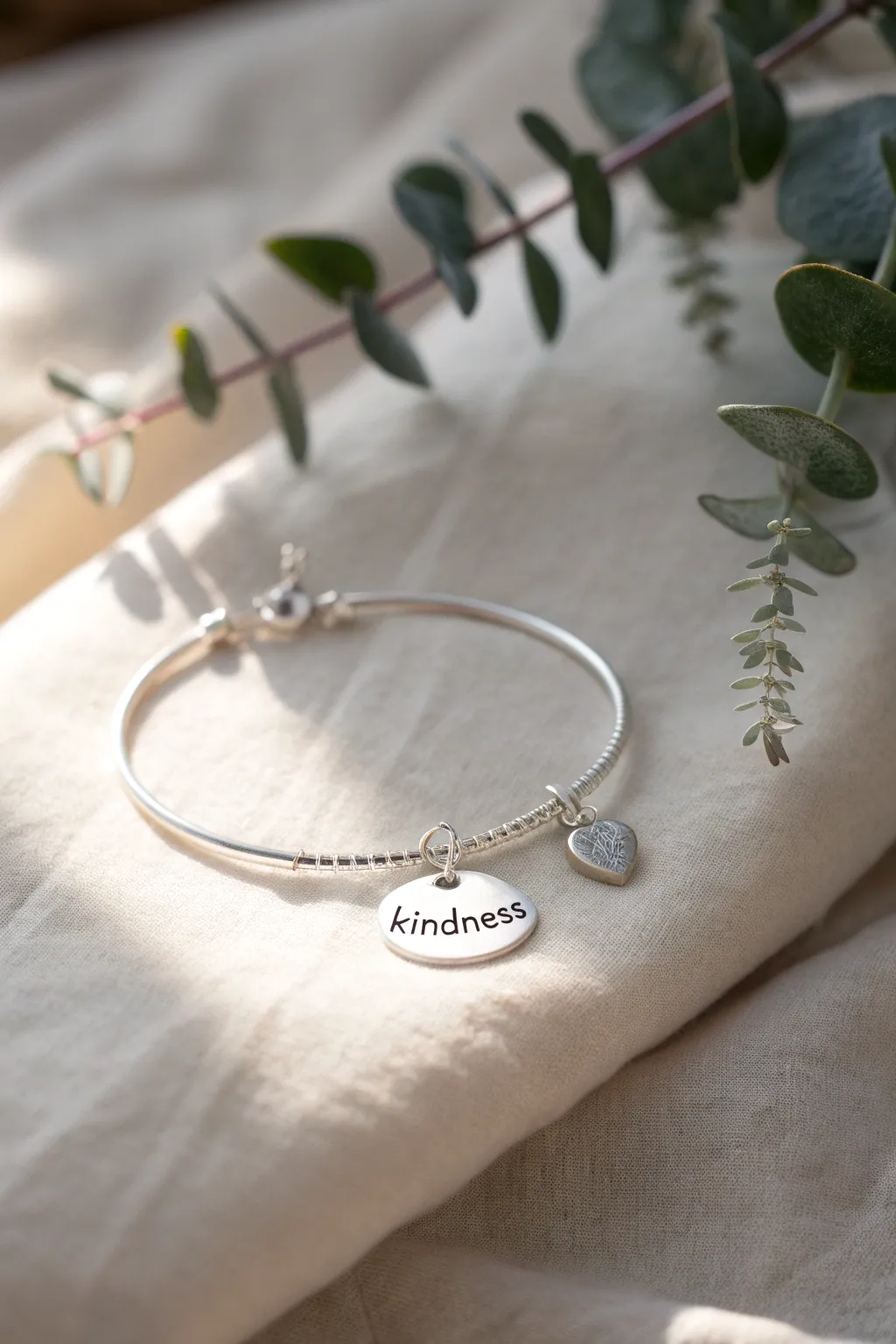 Embrace the power of kindness with this elegantly crafted bracelet, a gentle reminder to cherish simplicity and natural beauty.