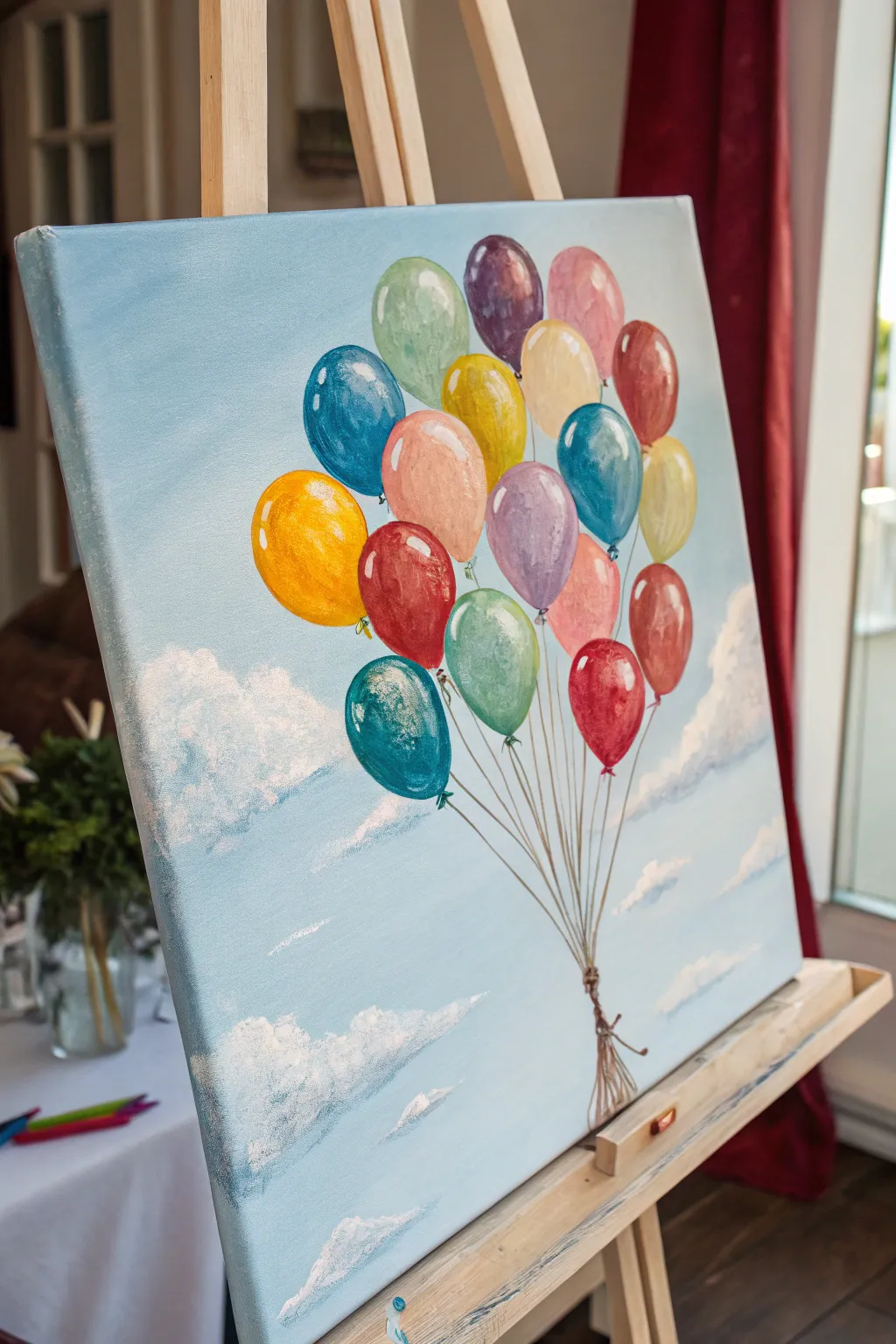 Embrace the joy of simplicity with colorful balloons dancing in the sky.