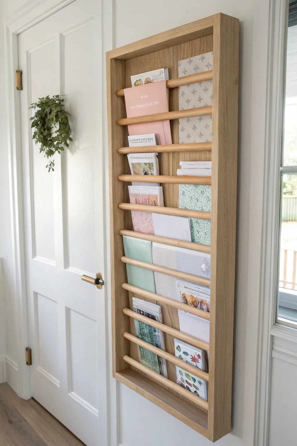 Optimize your creative space with elegant behind-the-door paper storage solutions.