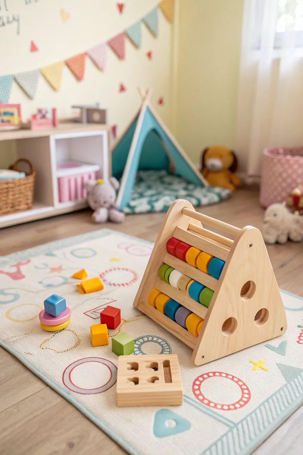 Encourage early learning with a classic shape sorter toy.