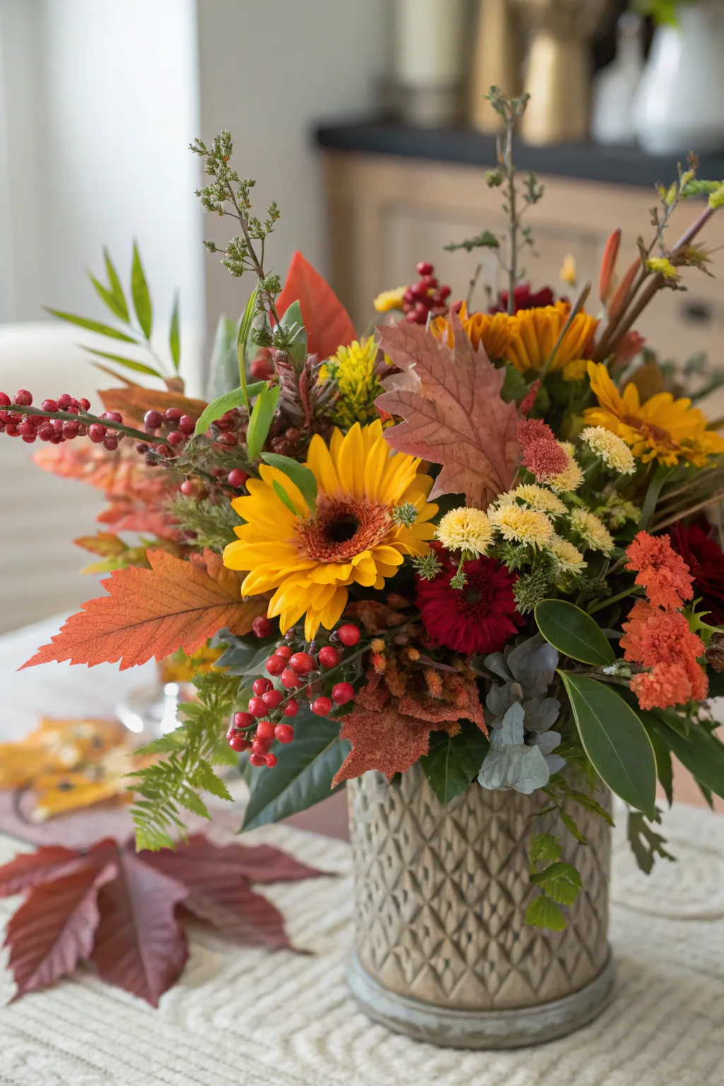 A seasonal centerpiece that aligns with nature's hues and textures.
