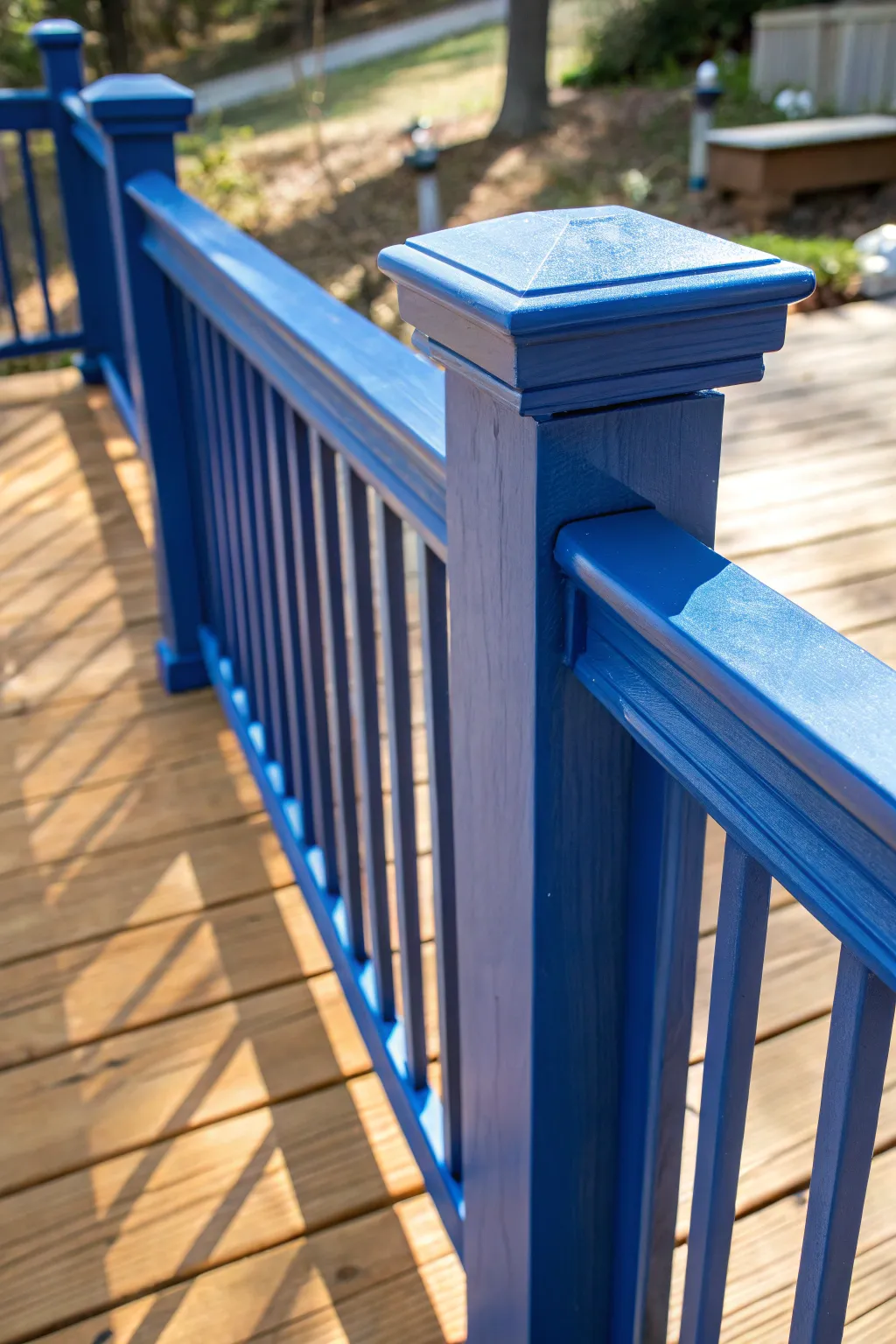 Elevate your deck with a pop of bold color – craftsmanship meets vibrant style.