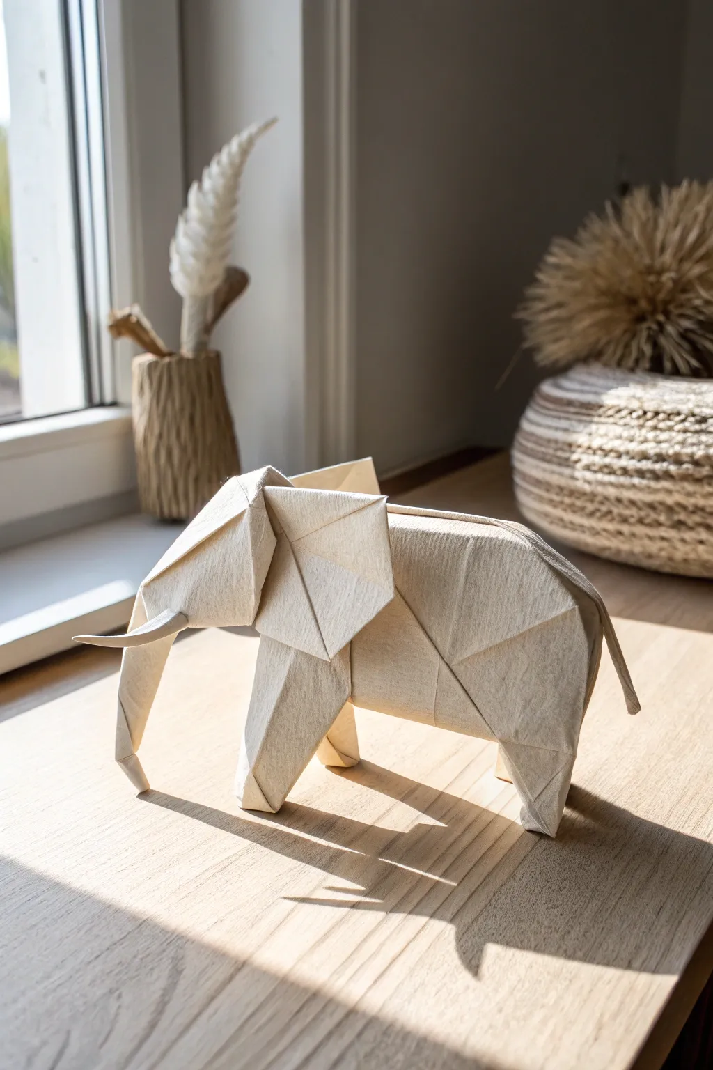 Delve into the art of folding with this charming origami elephant, where simplicity meets elegance.