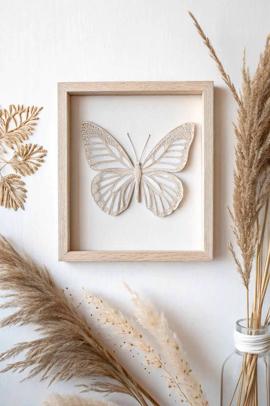 Discover the art of movement with this enchanting 3D collage, where simplicity meets elegance in every flutter.