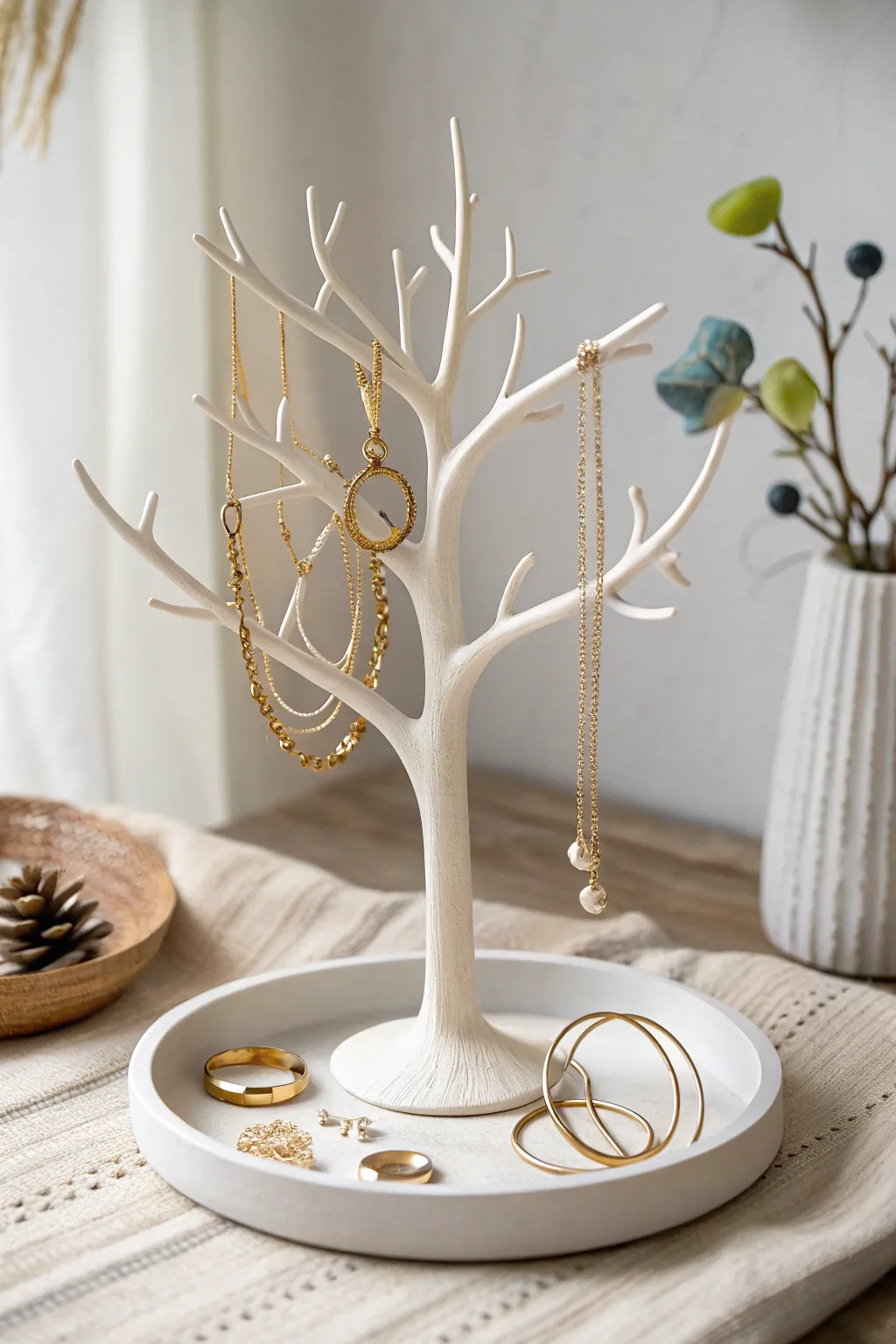 Elegance in simplicity: Organize your treasures with this chic 3D printed jewelry stand.