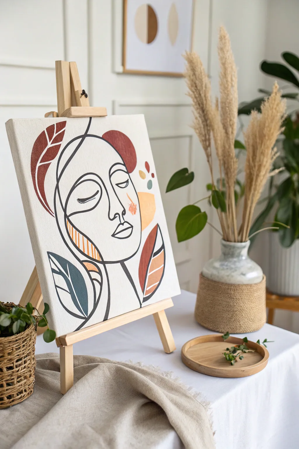 Discover the beauty of simplicity with abstract faces that speak volumes in minimalism.