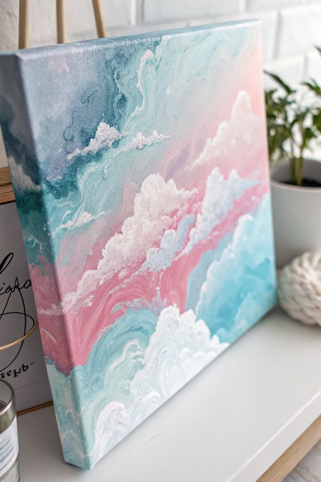 Embrace tranquility with a dreamy cloudscape in soft pastels, where art meets serenity.