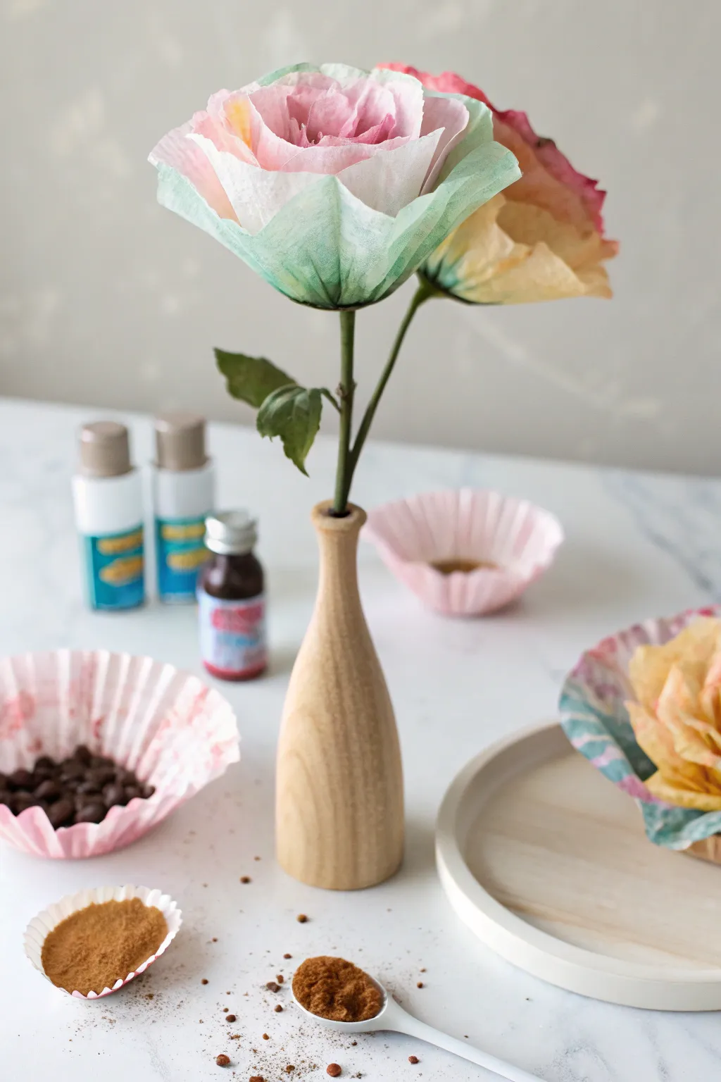 Breathe life into your space with these colorful, handcrafted coffee filter flowers—beauty that never fades.
