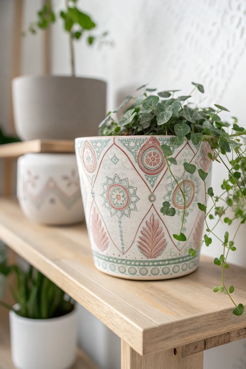 Elevate your plant display with handcrafted charm and artistic flair.