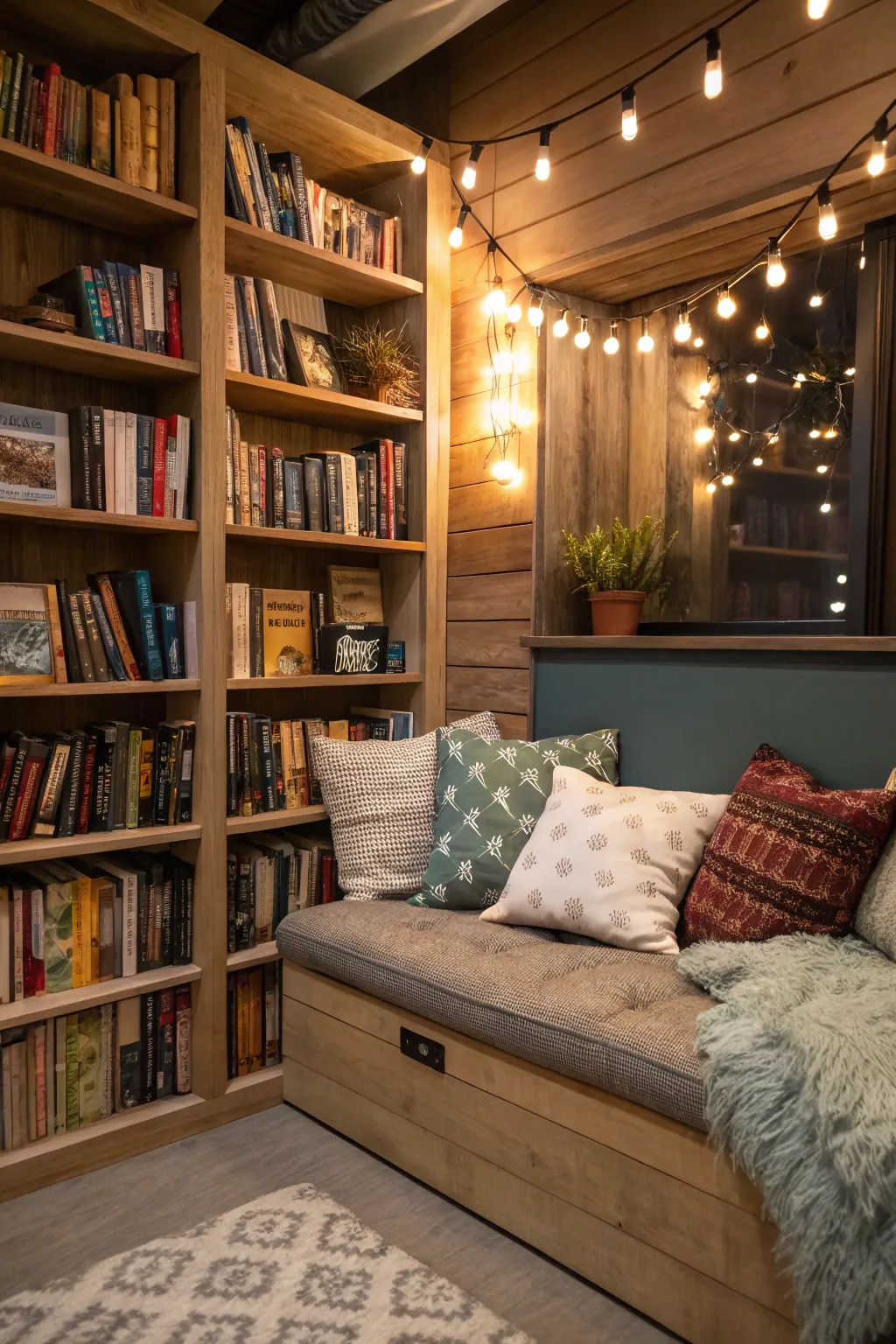 Quiet corners are perfect for reading and relaxation.