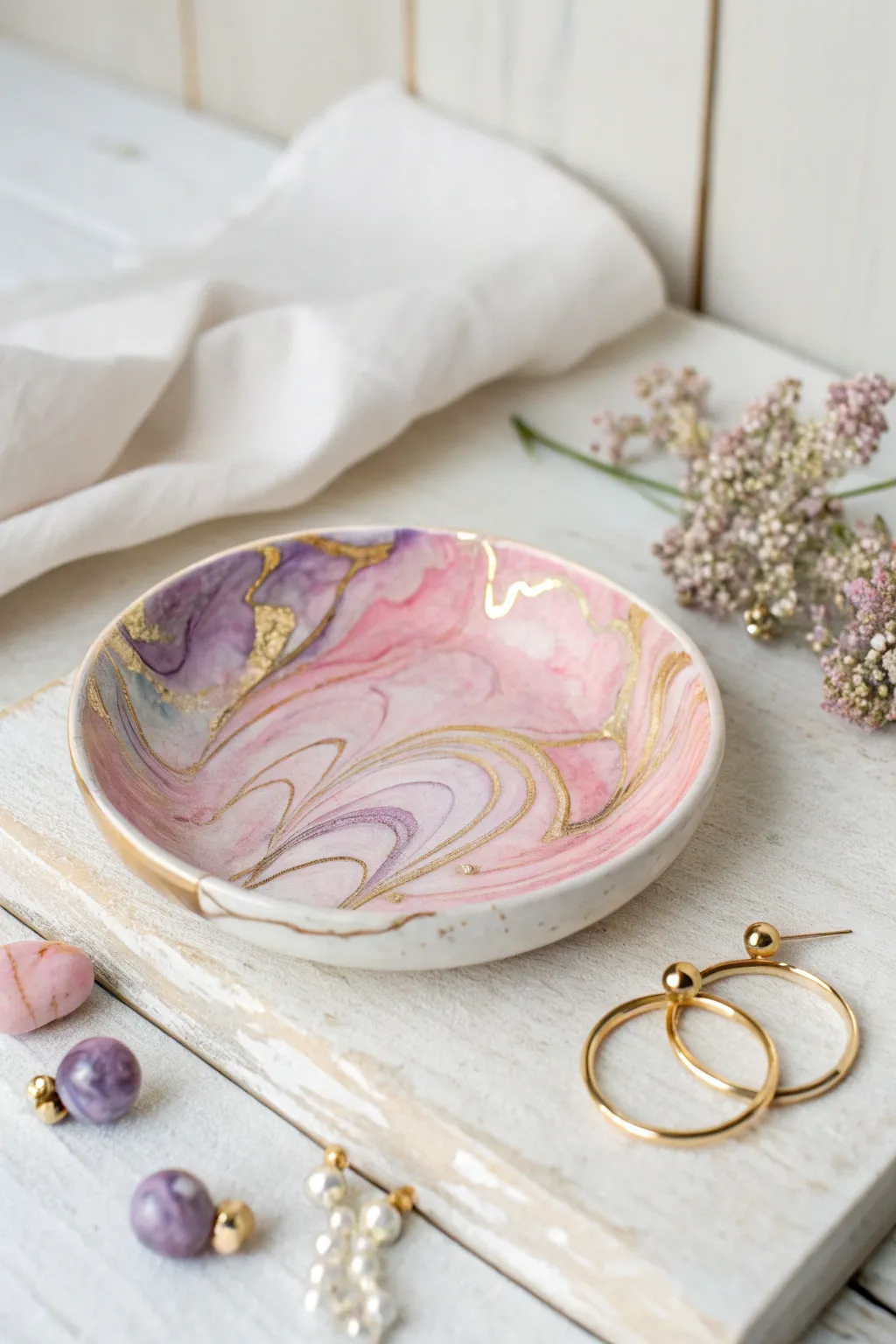 Transform your jewelry storage into a piece of art with these stunning alcohol ink designs.