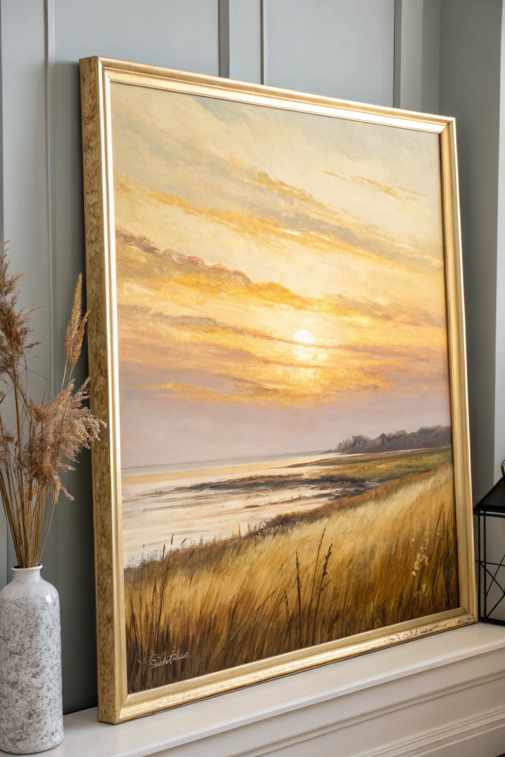 Embrace the warmth of a golden sunrise, an elegant touch for your kitchen decor.