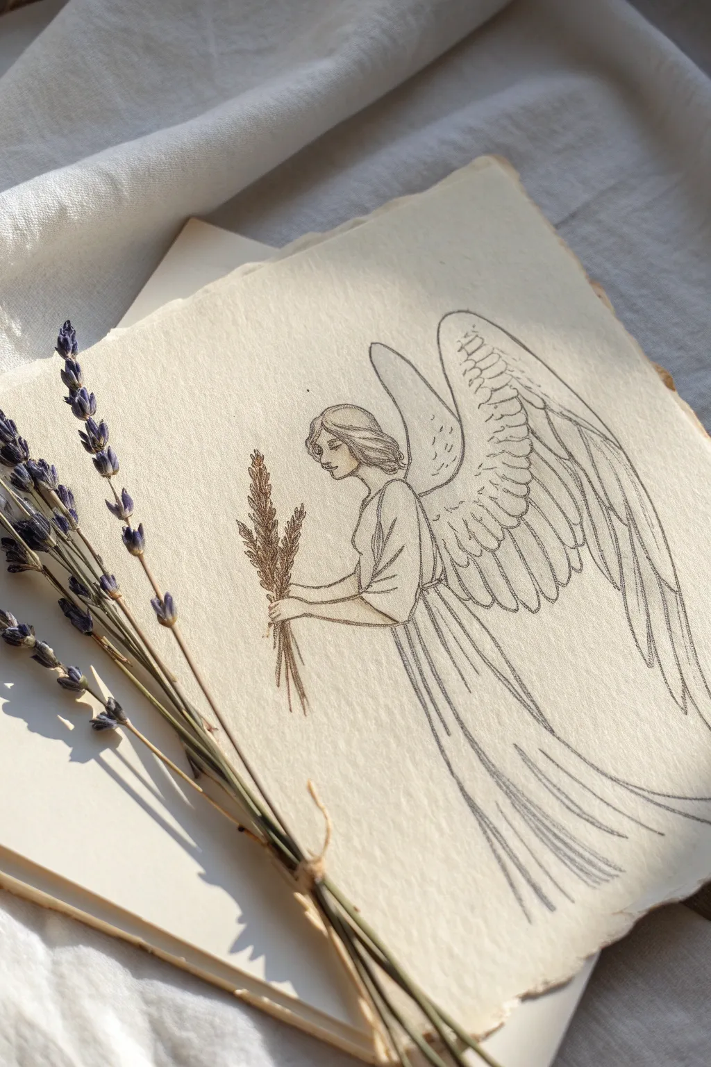 Unleash your creativity with a sketchy angel design, where simplicity meets elegance.