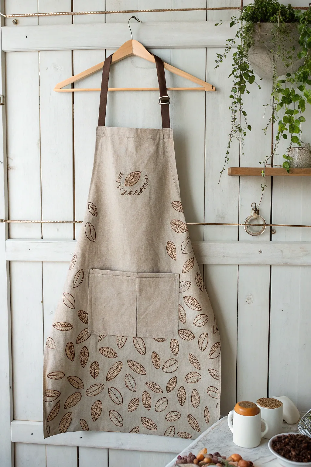 Sip in style with this elegant espresso-themed apron – perfect for coffee enthusiasts who appreciate minimalist design and artisanal quality.