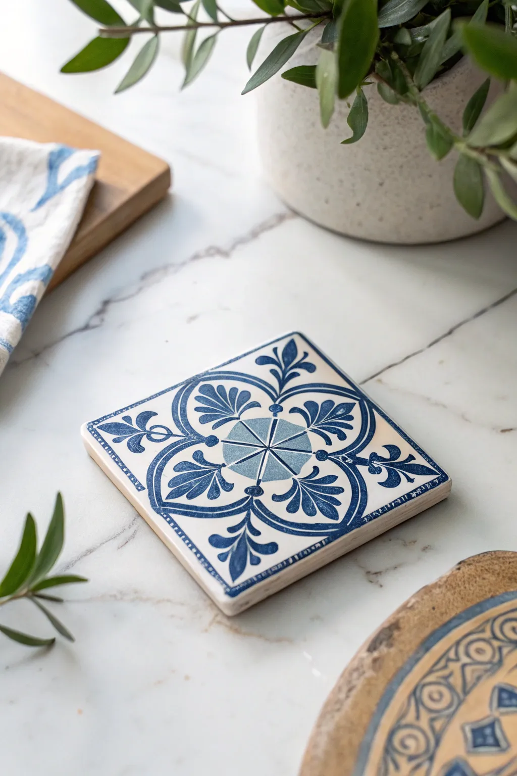 Bring a touch of Spanish elegance to your home with these charming azulejo tile magnets.