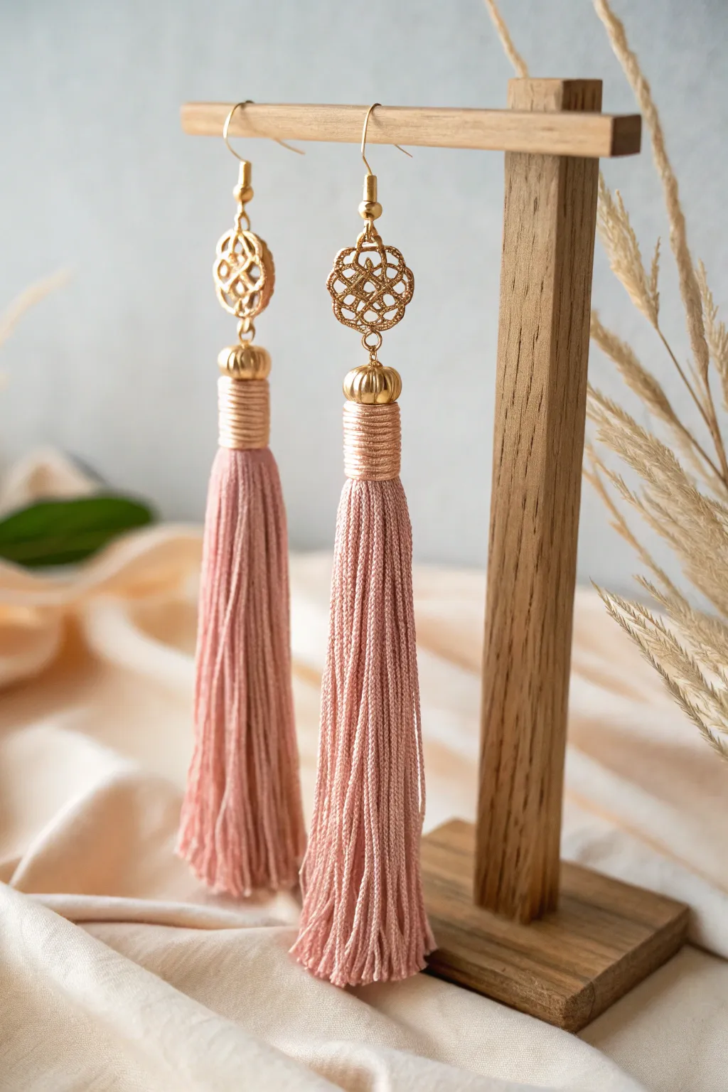 Add a touch of handcrafted elegance to your style with these stunning tassel earrings. Perfect for any occasion!