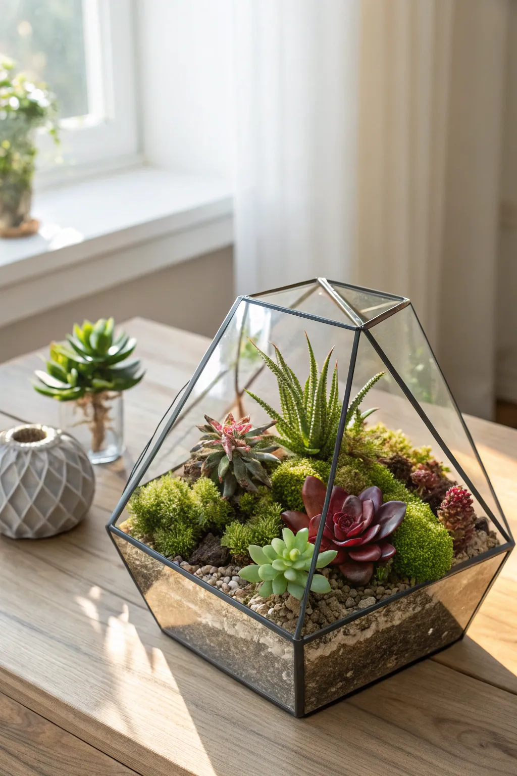 Bring the outdoors in with a chic DIY terrarium—perfect for adding a touch of nature to your minimalist space.