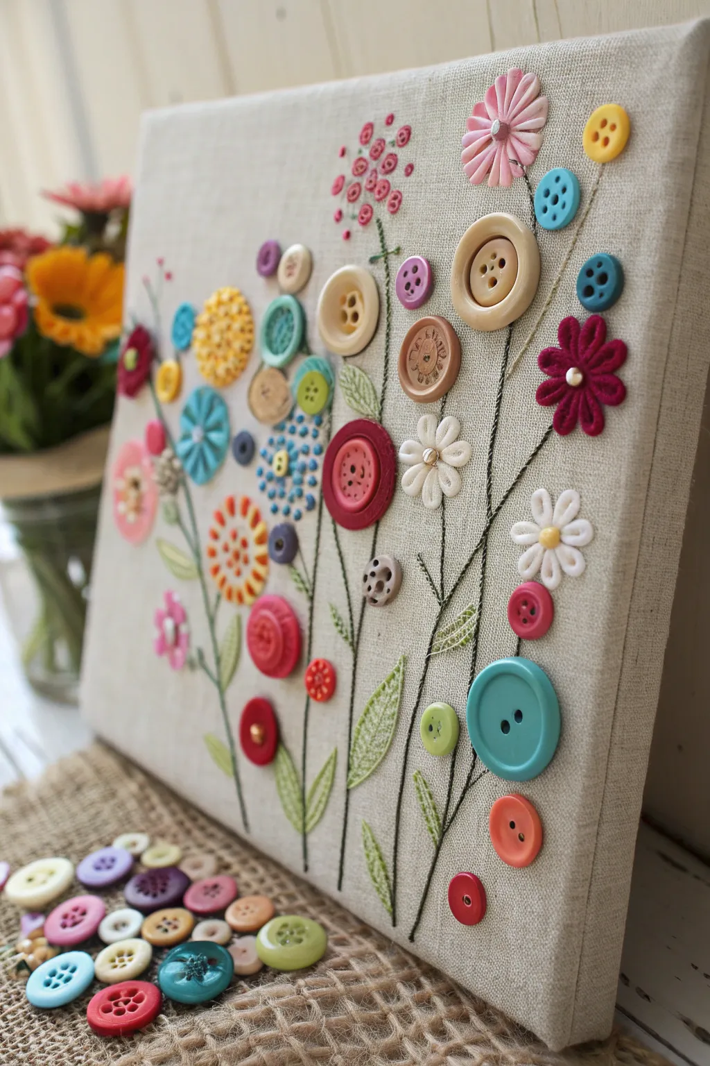 Transform spare buttons into a masterpiece: a blend of simplicity and creativity.