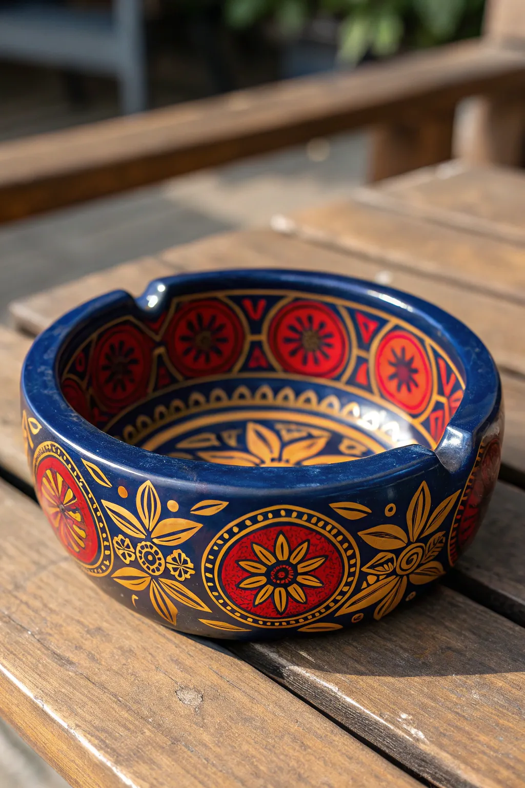 Elevate your space with a hand-painted ceramic ashtray that speaks to your inner craftsman.