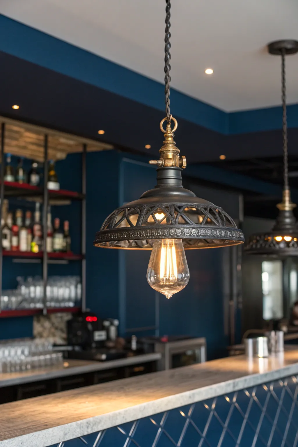 Illuminate your bar area with the perfect blend of style and craftsmanship.