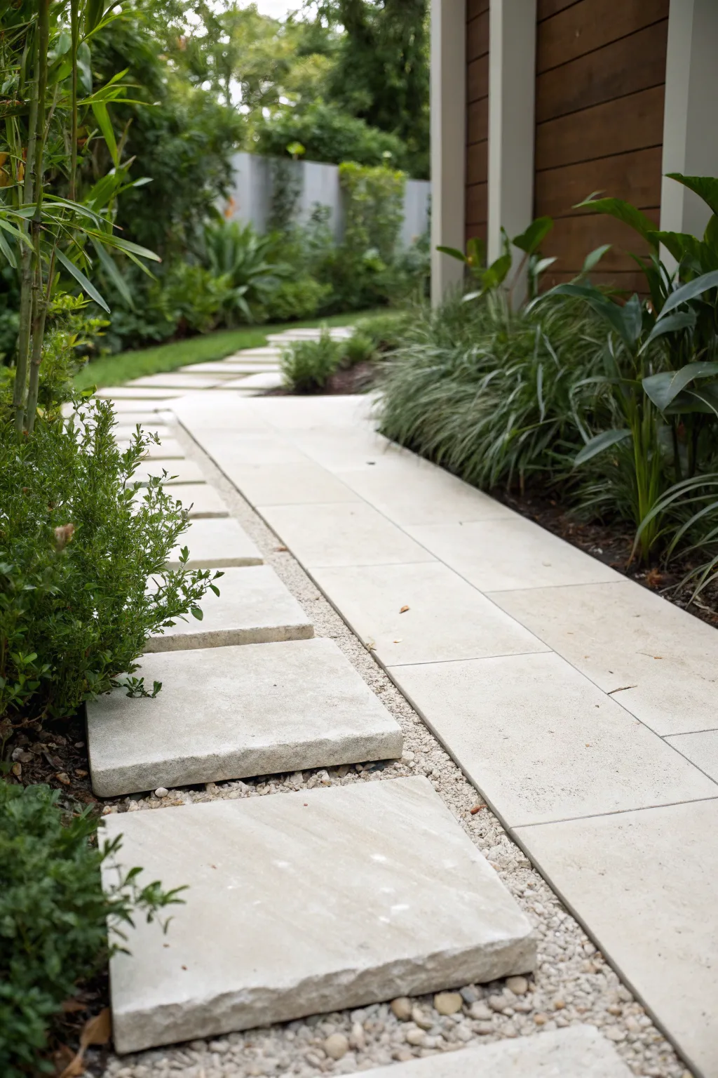 Illuminate your garden path with the natural elegance of limestone pavers.