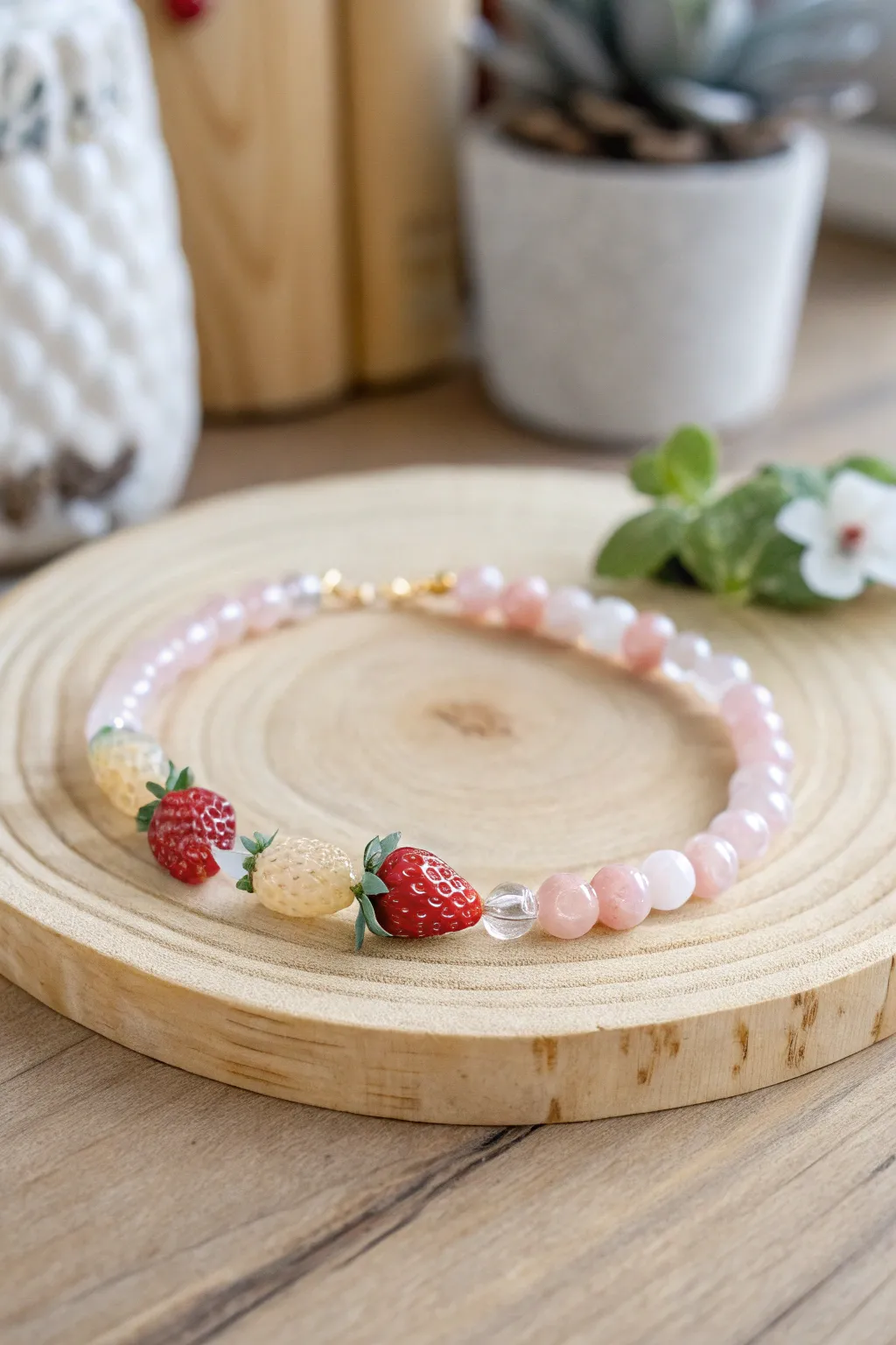 Embrace summer with a touch of whimsy—fruit-shaped beads add a playful charm to minimalist elegance.