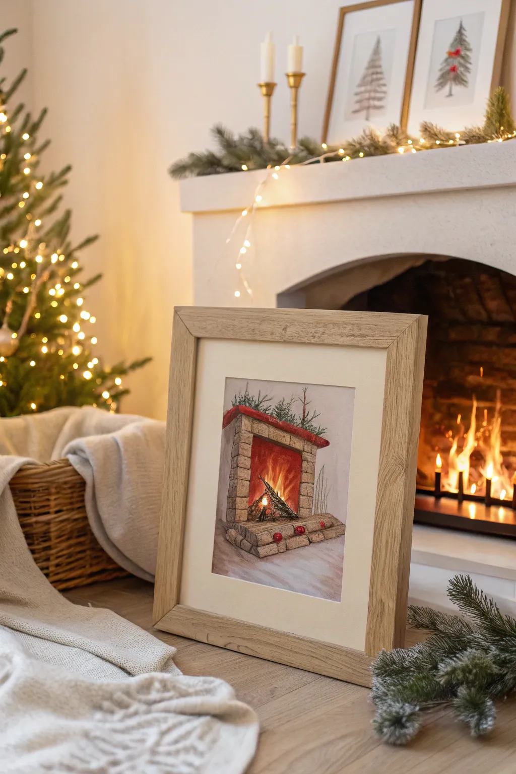 Embrace the warmth of the season with this minimalist fireplace masterpiece.