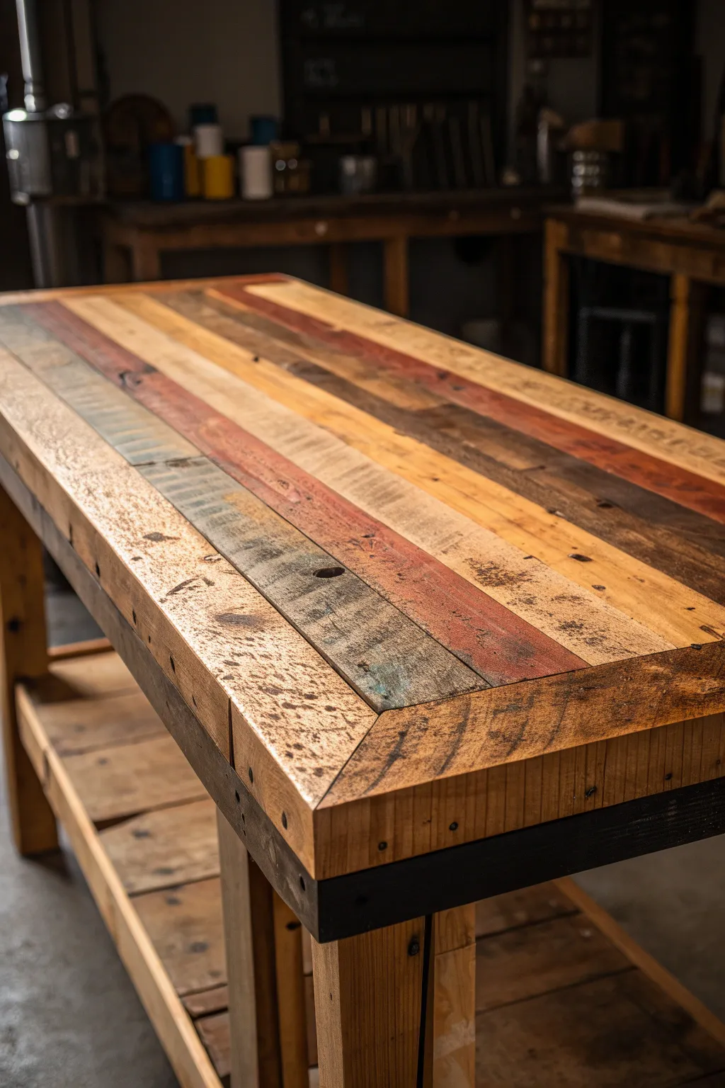 Transform your DIY space with a reclaimed wood workbench top—where history meets craftsmanship.