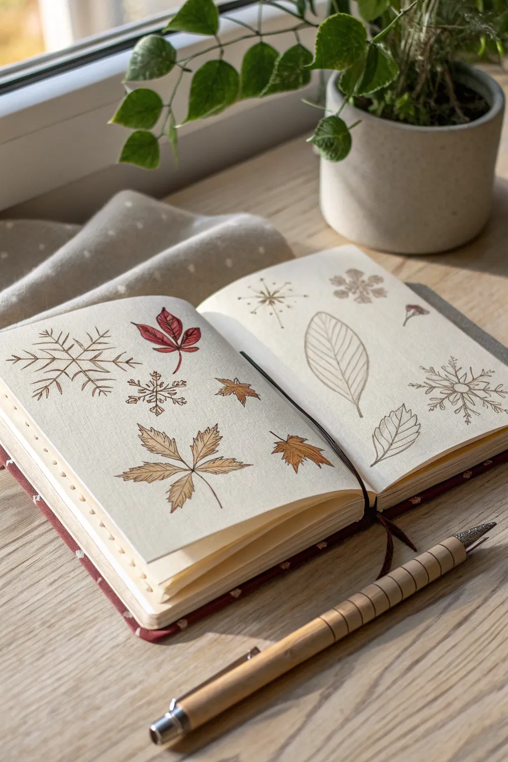 Capture the season's spirit in your BFF journal with themed pages, blending minimalist Scandinavian style with Boho charm.