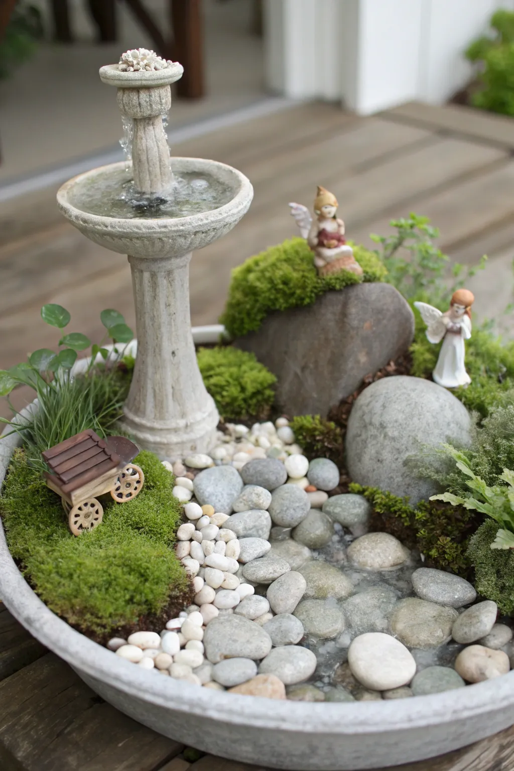 Embrace serenity with this enchanting pebble stream in your fairy garden. A perfect blend of simplicity and natural beauty.