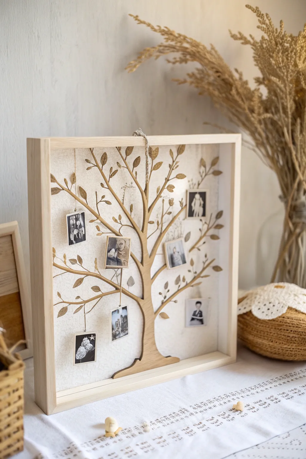 Celebrate your roots with this elegant Family Tree shadow box, a timeless tribute to your loved ones.