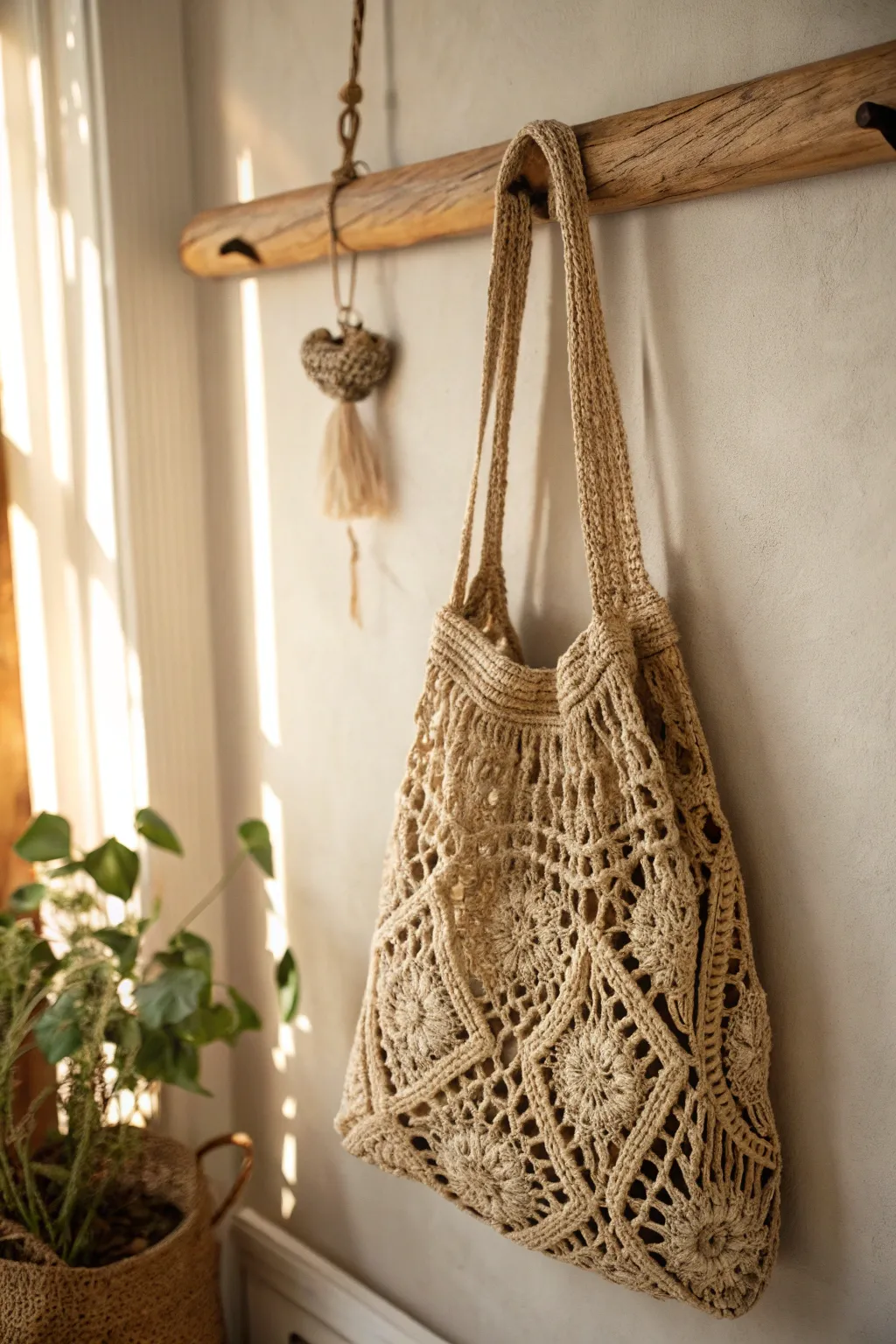Carry your essentials in style with this charming boho market bag, the perfect blend of eco-friendly fashion and artisanal craftsmanship.