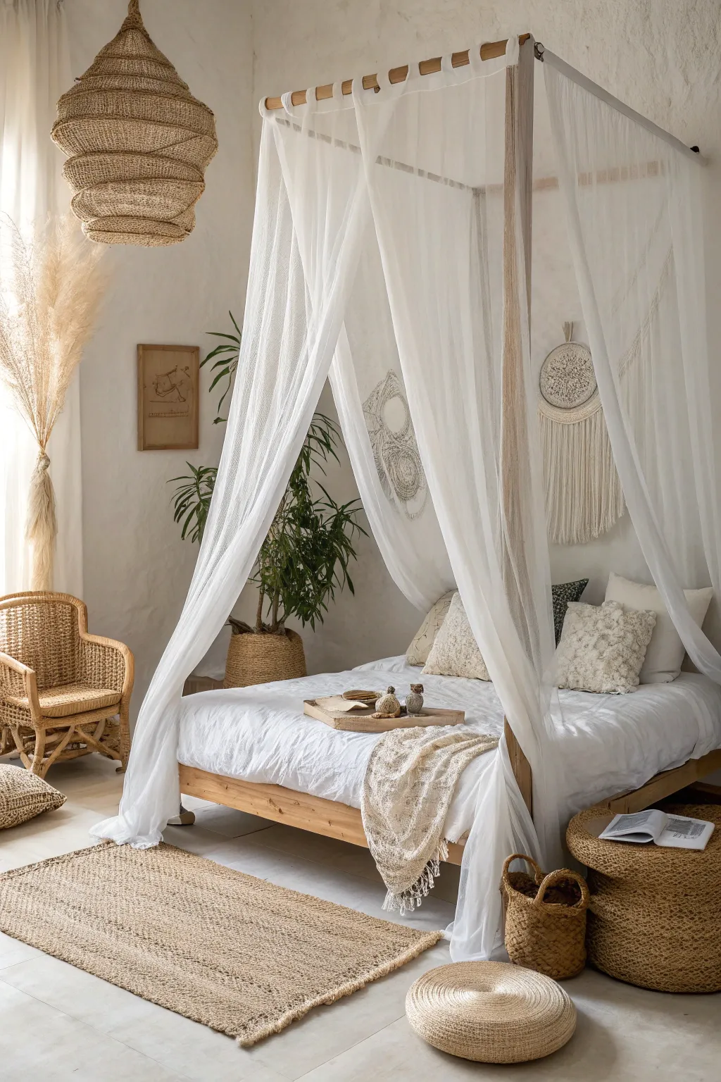 Transform your bedroom into a cozy haven with a dreamy DIY bed canopy.