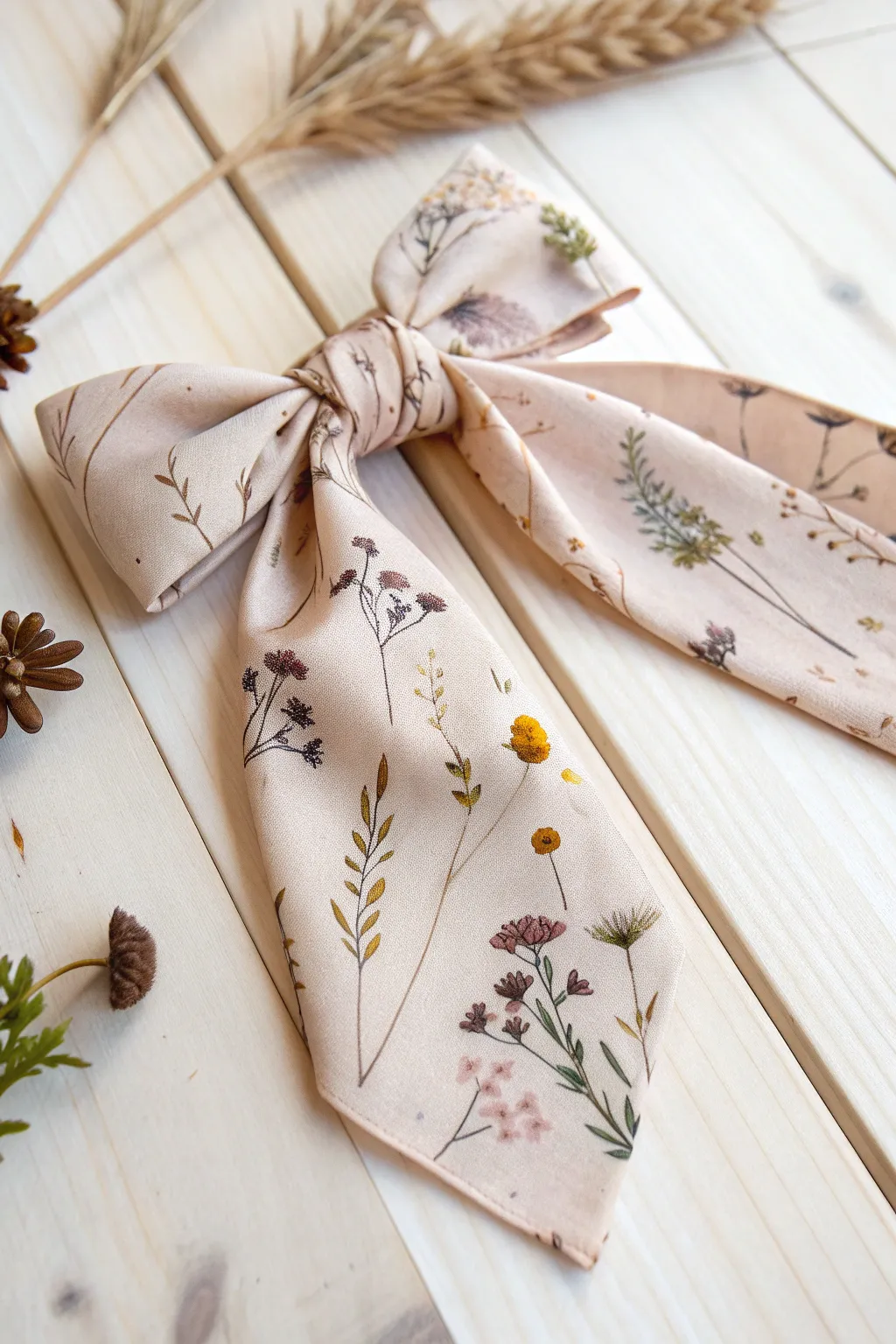 Embrace the boho spirit with this beautifully crafted floral bow, perfect for adding a touch of nature to your hairstyle.