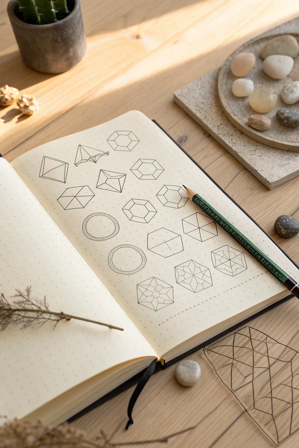 Elevate your bullet journal with simple geometric patterns that add elegance and structure to your layouts.