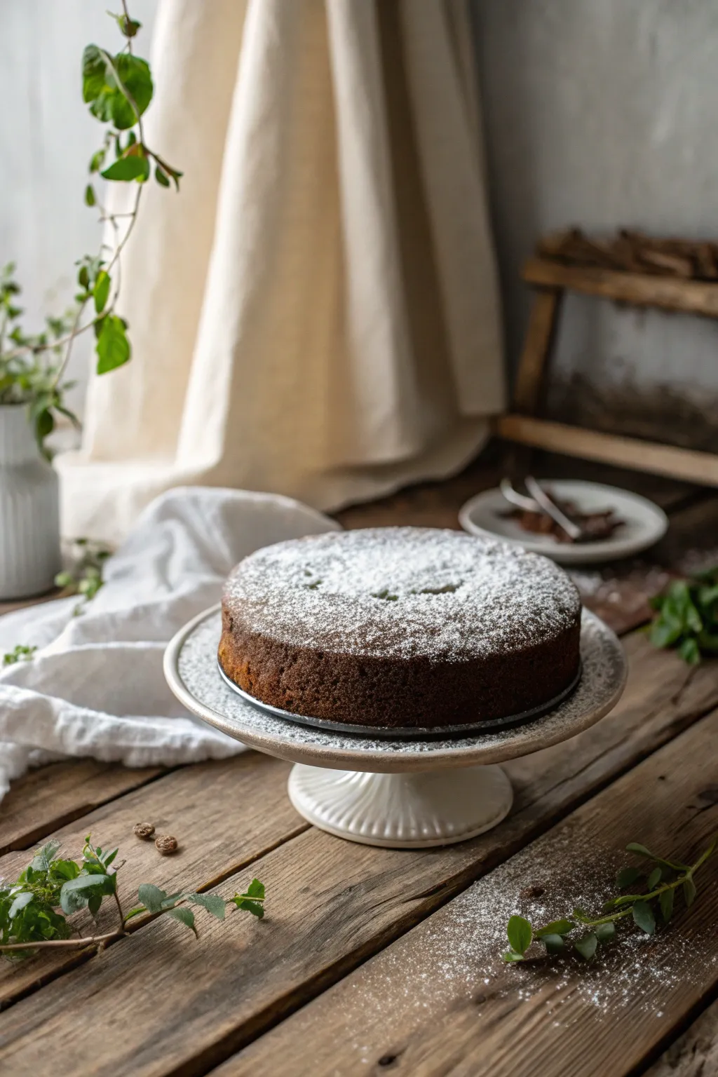 Embrace simplicity: a delicate dusting for a naturally beautiful cake.