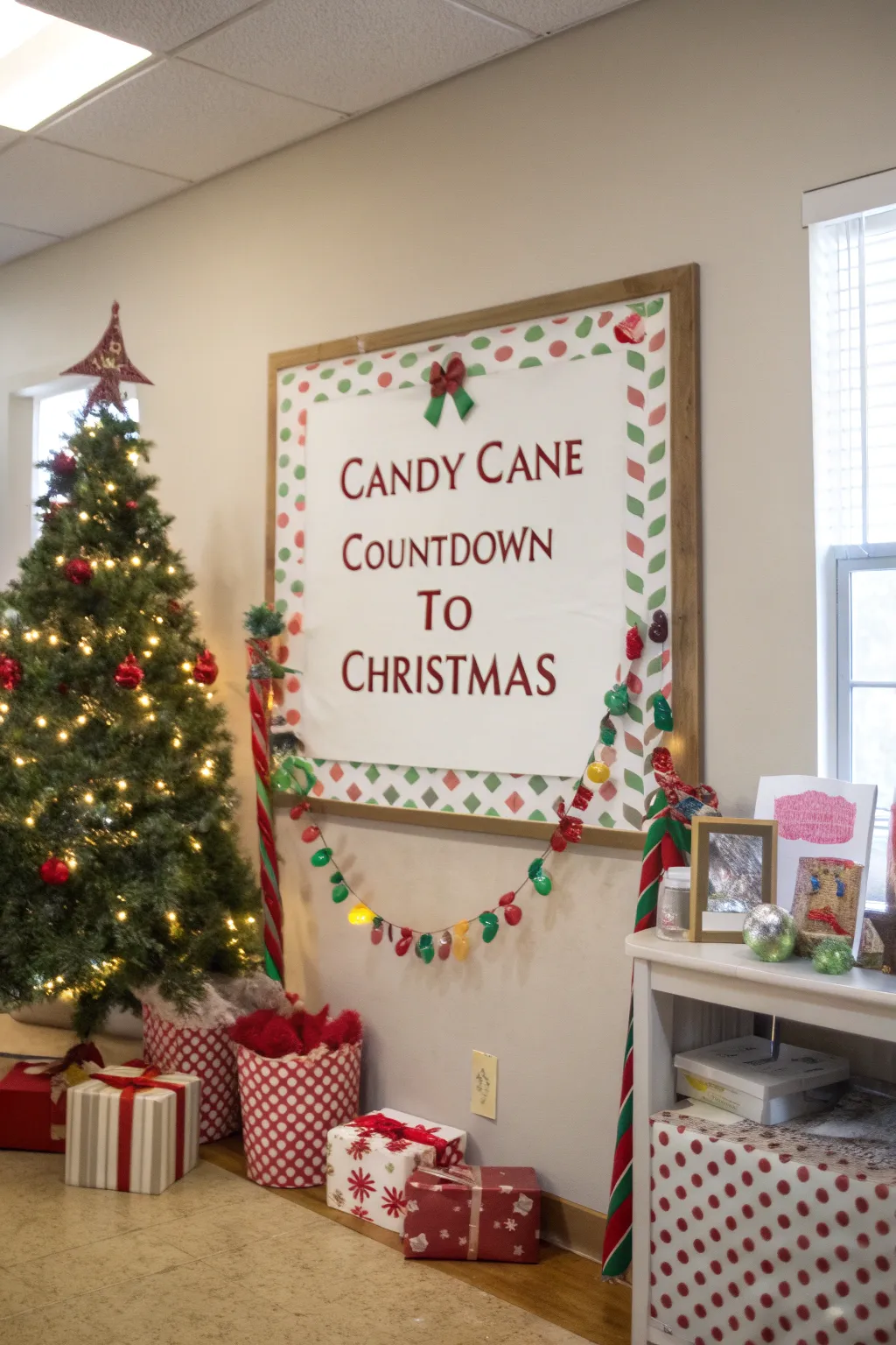 Count down to Christmas with candy canes.