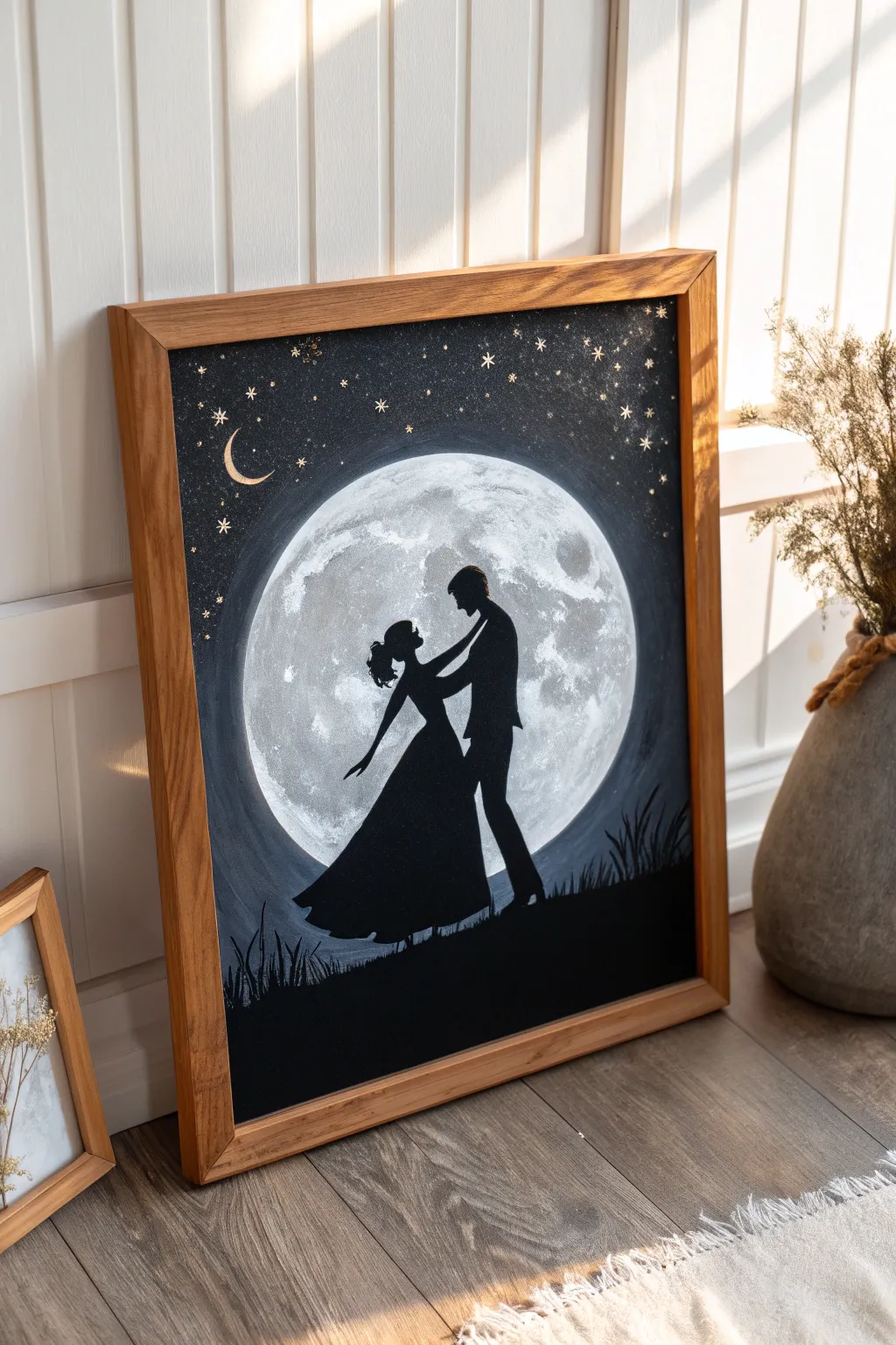 Dance under the moonlight: Embrace the magic of simplicity with this enchanting canvas art.