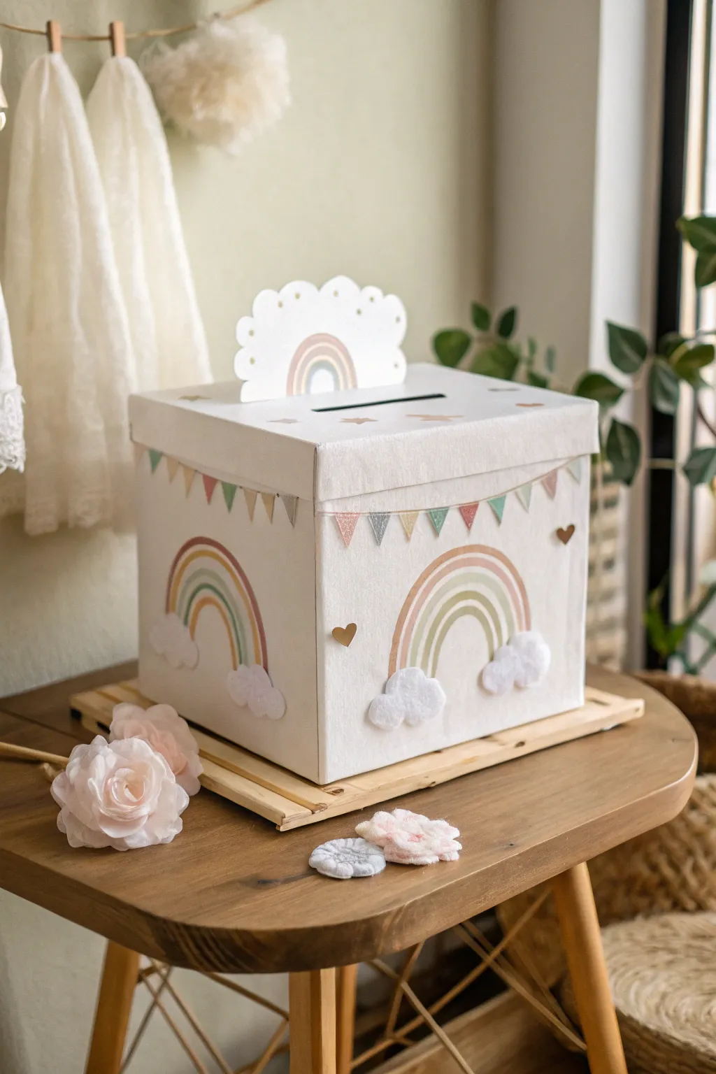 Step into Cloud Nine with this dreamy baby shower card box, where simplicity meets whimsy.