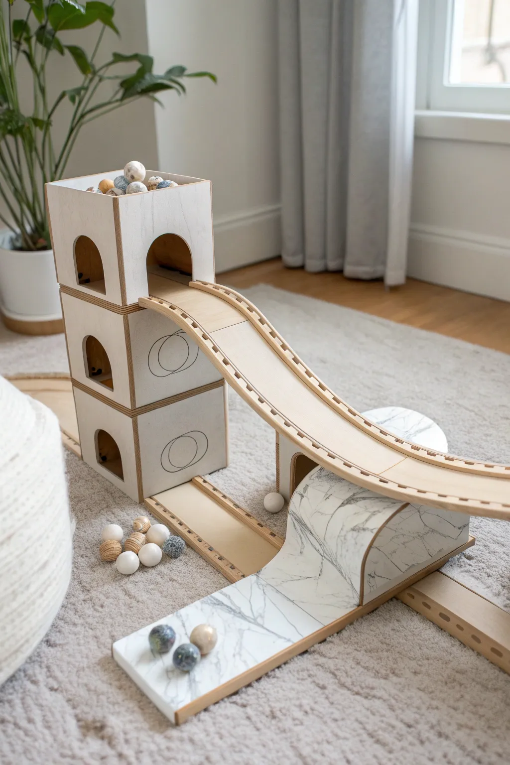 Discover the joy of creativity with this minimalist DIY marble run, where simplicity meets playful elegance.