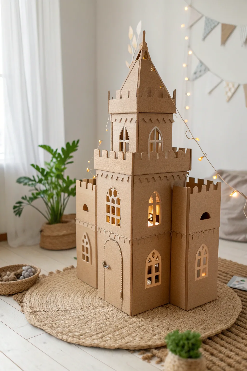 A window to endless adventures awaits in this charming cardboard castle.