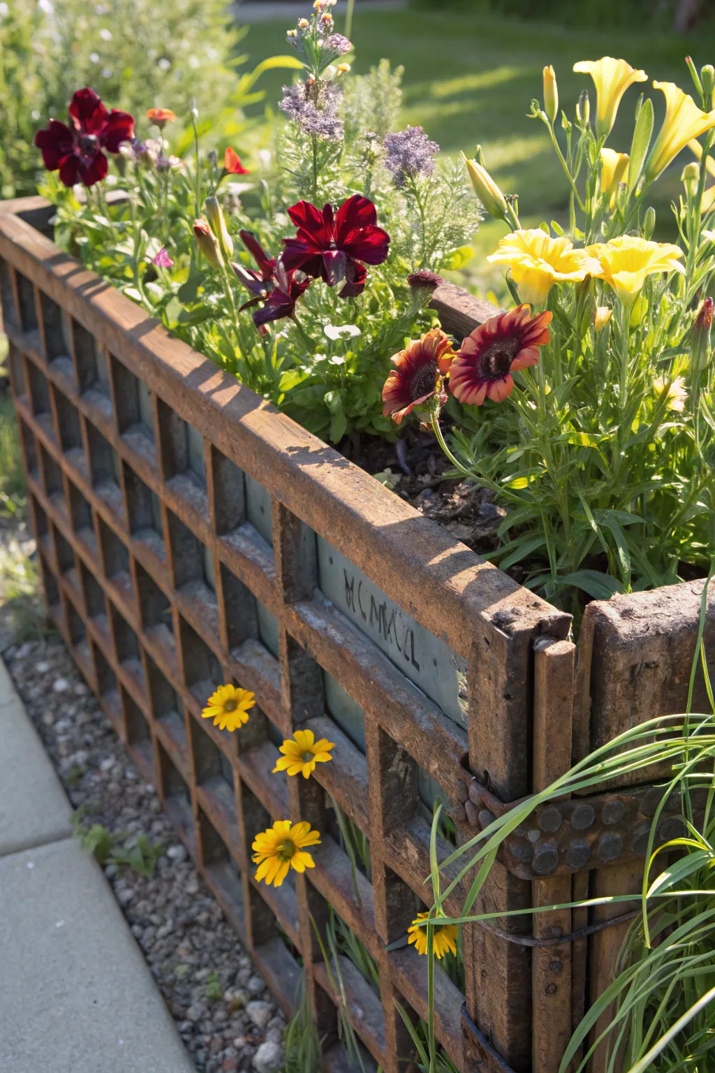 Elevate your garden aesthetics with bold and durable cattle panel borders, perfect for supporting your tallest blooms.