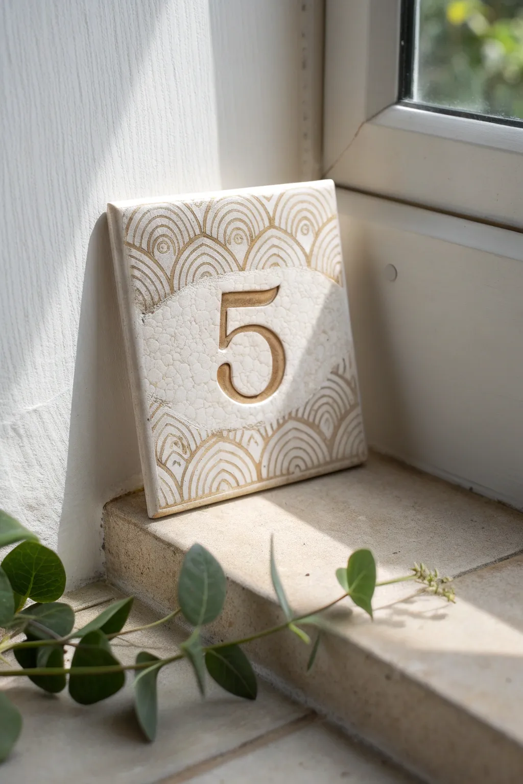 Elevate your entrance with artisanal charm: Discover the beauty of personalized ceramic tile house numbers.