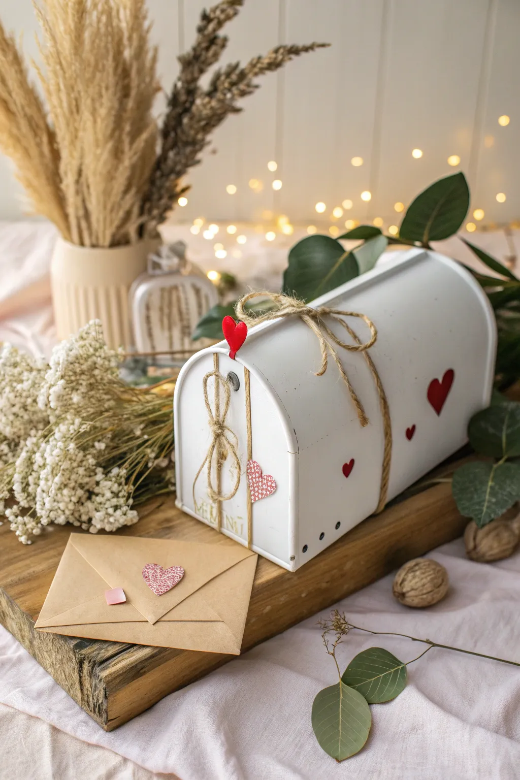 Embrace simplicity with a touch of nature for your Valentine mailbox. 🌿💌
