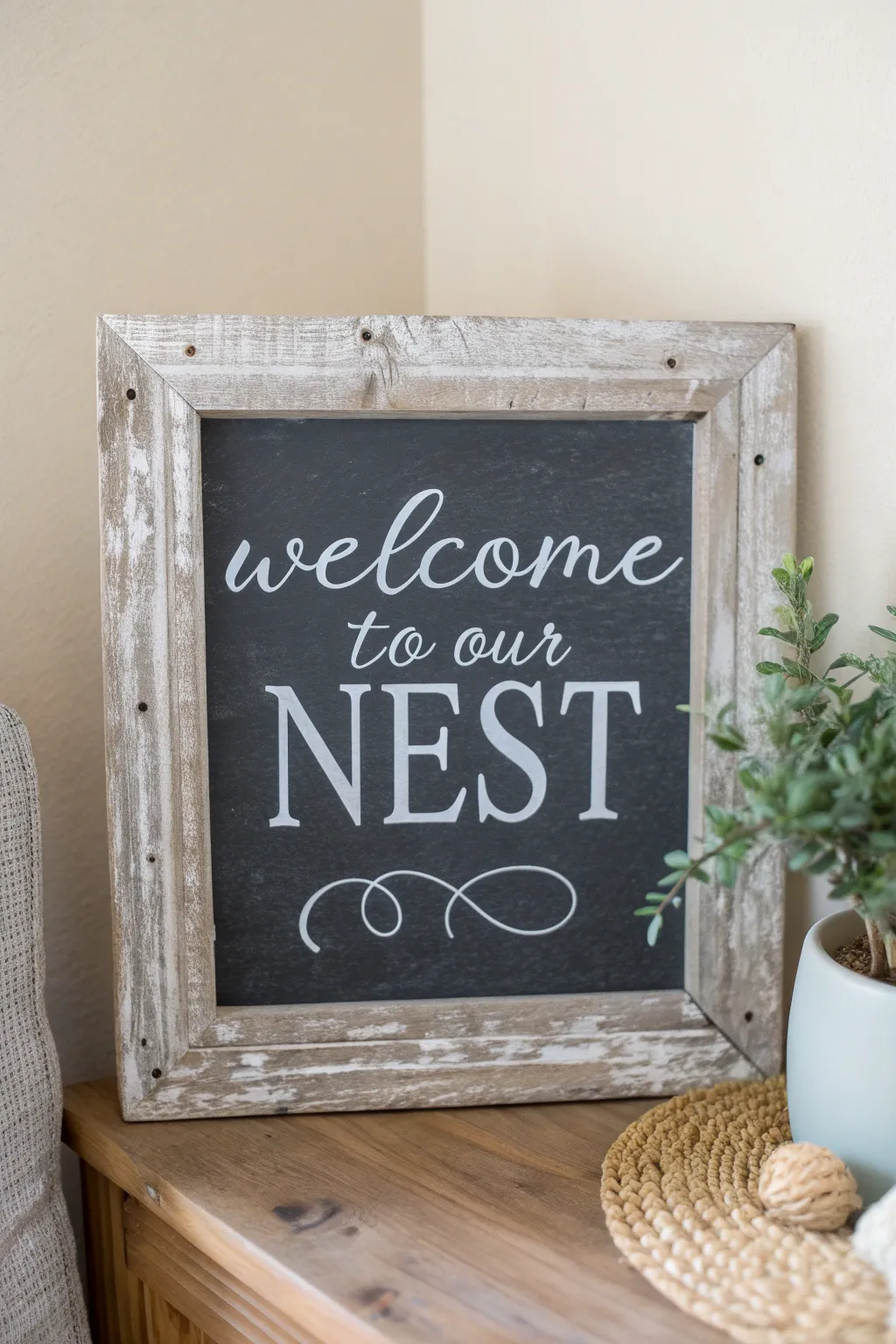 Welcome your guests with rustic charm and minimalist elegance.