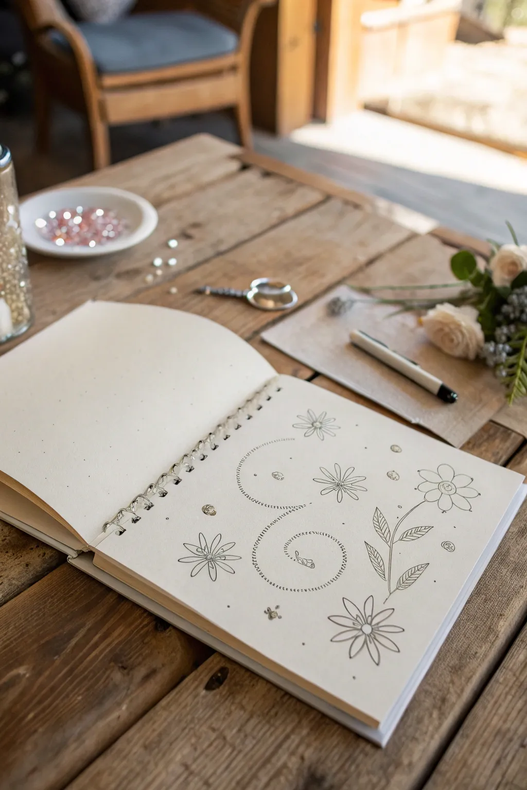 Add a touch of sparkle to your cheer scrapbook with glitter and bling, celebrating simplicity and natural beauty.