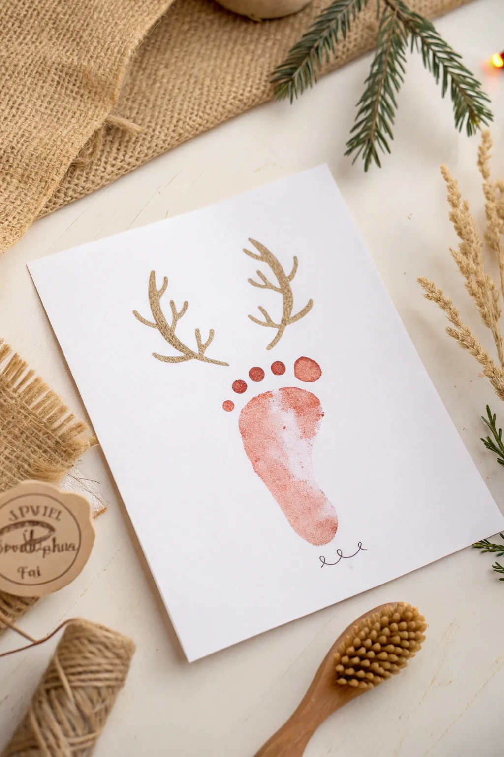 Create a cherished holiday memory with this adorable footprint reindeer craft!
