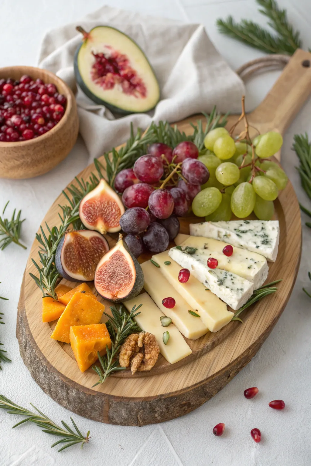 Indulge in the perfect balance of sweet and savory with our Cheese and Fruit Harmony platter—where natural beauty and simplicity meet holiday elegance.